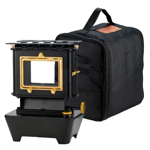 Vintage Fire Viewing Stove 525ml Fuel Tank Glass Lamp Kerosene Stove Mini Tea Brewing Portable Desktop Camping Heating Stove