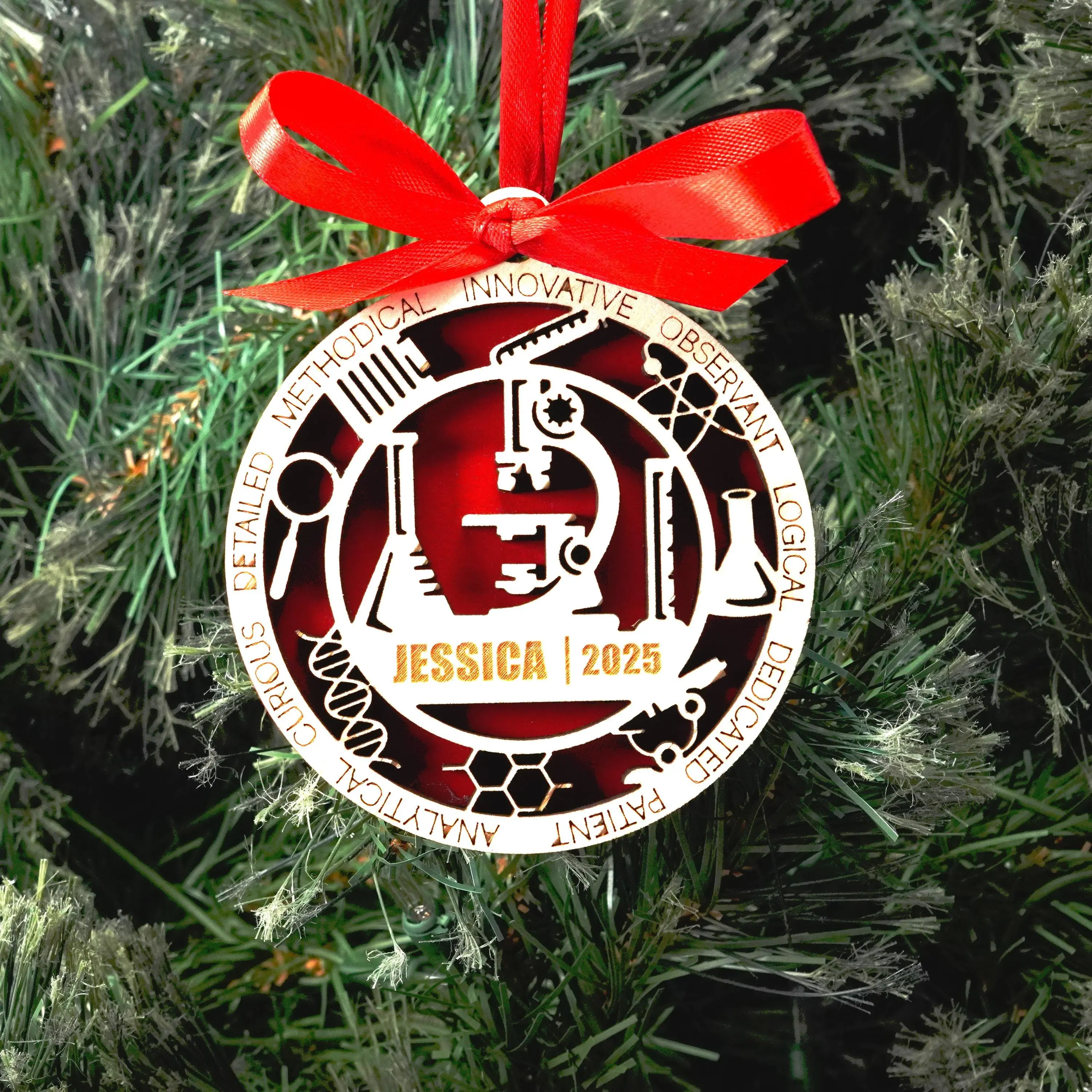 Personalized Scientist Christmas Ornament – Gift for Scientist, Researcher, Lab Technician