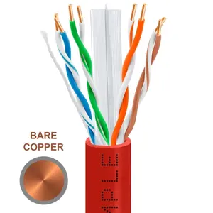 212 MAIN 1000 ft. Cat6 Riser LAN Ethernet Cable - Red, Bare Copper, CMR, UTP, 23AWG, High-Speed, PoE Support, Durable PVC Jacket for lan Connectivity with Enhanced durability
