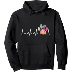 Men's veterinary care and love for animals Graphic Hoodie - Long Sleeve Pullover Regular Fit | Soft & Breathable Fabric, Durable Print, Everyday Comfort, Machine Washable, cute and colorful with a watercolor effect a hoodie design featuring a rainbow paw