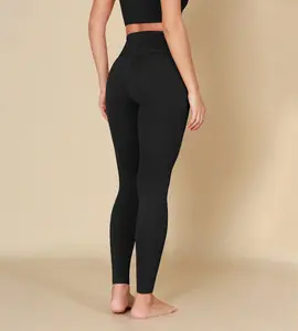 ODODOS Women's Gathered Cross Waist Yoga Leggings with Pockets, 25" / 28" Crossover Workout Yoga Pants