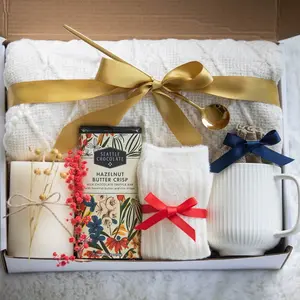 Thank you gift for her thank you gift for friend Hygge Gift Box with Blanket thank you gift box, thank you gift mentor, teacher, coworker DQZ89