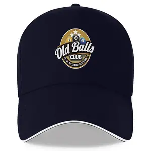 1 Piece "Old Ball Club" Pool Billiards Baseball Cap with Gold and White Logo, Lightweight Polyester, Perfect for Fitness and Outdoor Sports, Machine Washable, Sports Cap |     Sports Hat Design |     Durable
