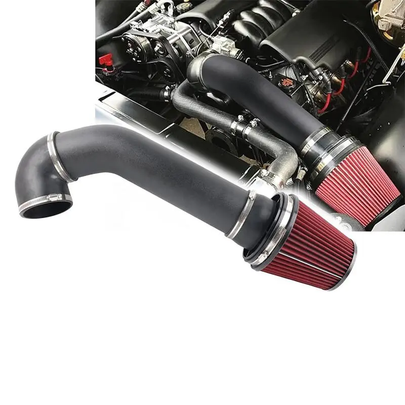 LS Swap Cold Air Intake+Red Filter For LSX,LS1,LS2 4.8 5.3L 5.7L 6.0L Restomod