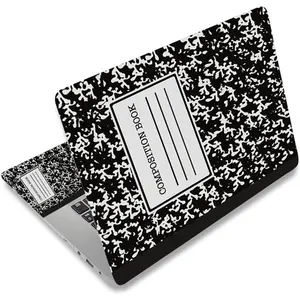Laptop Skin Sticker Decal,12" 13" 13.3" 14" 15" 15.4" 15.6 inch Laptop Vinyl Skin Sticker Cover Art Protector Notebook PC (2 Wrist Pad Skins Included), Decorative Waterproof, Black Composition Book