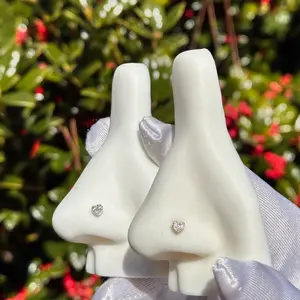 Heart Nose Ring 20G 7mm Long Shaped Design