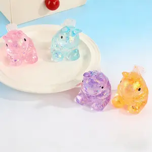 3pc Glitter Unicorn Squishy Toy, Cute Transparent Stress Relief Squeeze Toy with Sparkle Flakes, Soft Slow Rising Fidget Toy for Kids Adults, Anxiety Relief Sensory Toy for Birthday Party Favors, Classroom Prizes, Gift