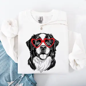 Bernese Mountain, Pet, Dog Breed, Valentine's Sweatshirt, Crew Neck, Women's, Crewneck, Valentine's Day, Love, Heart, Cupid