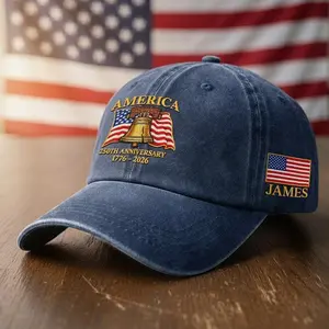 Custom Name United States 250th Anniversary Hat, 1776–2026 Patriotic Embroidered Hat, Patriotic USA Cap, Veteran Gift, American Pride Cap