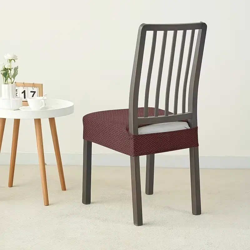 6pcs Stretch Jacquard Dining Chair Covers Set - Dining Room Chair Covers, Modern, Elastic, Removable Washable Slipcovers and Dining Chair Protectors for Home & Hotel Chairs, Machine Washable