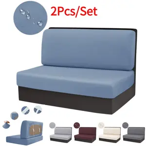2pcs/set Jacquard RV Dinette Cushions Covers Stretch Camper Sofa Seat Covers Adjustable Dining Seat Covers Bench Backrest Decor Couch Protector