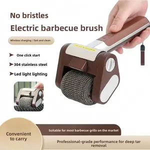 Electric BBQ Cleaning Brush 304 Stainless Steel Wireless Outdoor Grill Efficient Descaling Tool