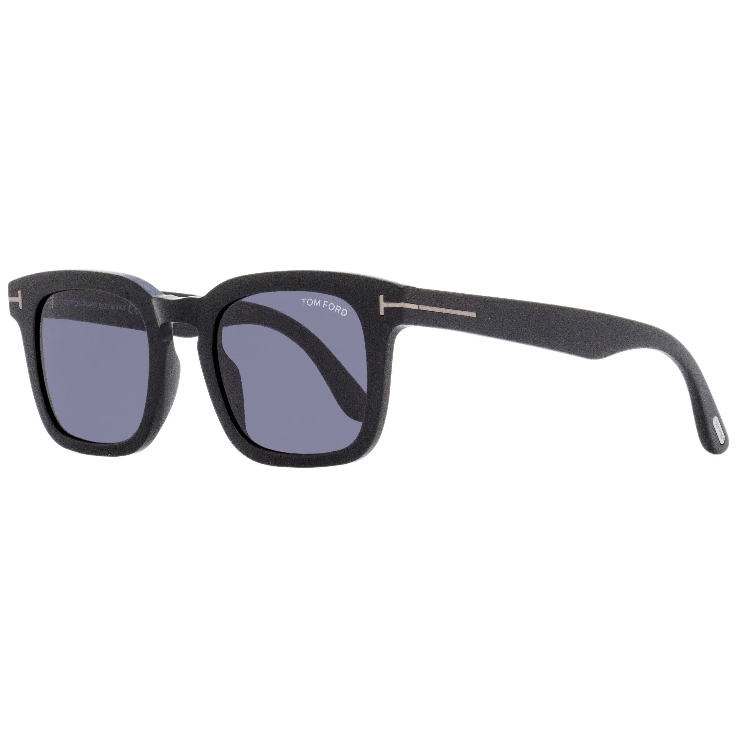 Tom Ford Men's Square Sunglasses, Fashionable Acetate Frame with Keyhole Bridge Design and Iconic 'T' Accents, Dax FT0751 50mm, Bisphenol A (Bpa), Di(2-Ethylhexyl)Phthalate (Dehp), Male, Nickel (Metallic)