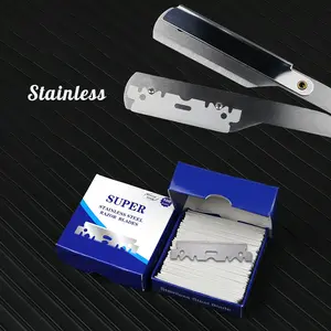 100pcs Stainless Steel Razor Blades for Men， Sharp & Durable Classic Shaving Blade， Old-School Face & Beard Trimmer