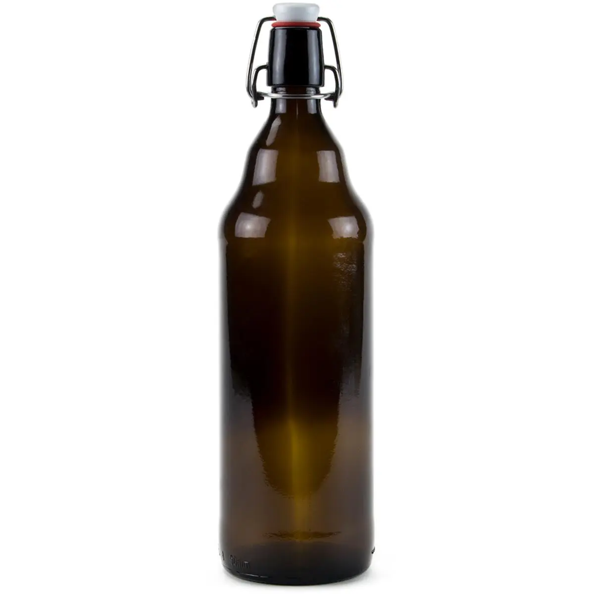 Brybelly KBOT-003 Tall Shape Glass Bottle with Flip-Top Cap, 33.8 fl oz Home Storage Bottle for Organizing Supplies