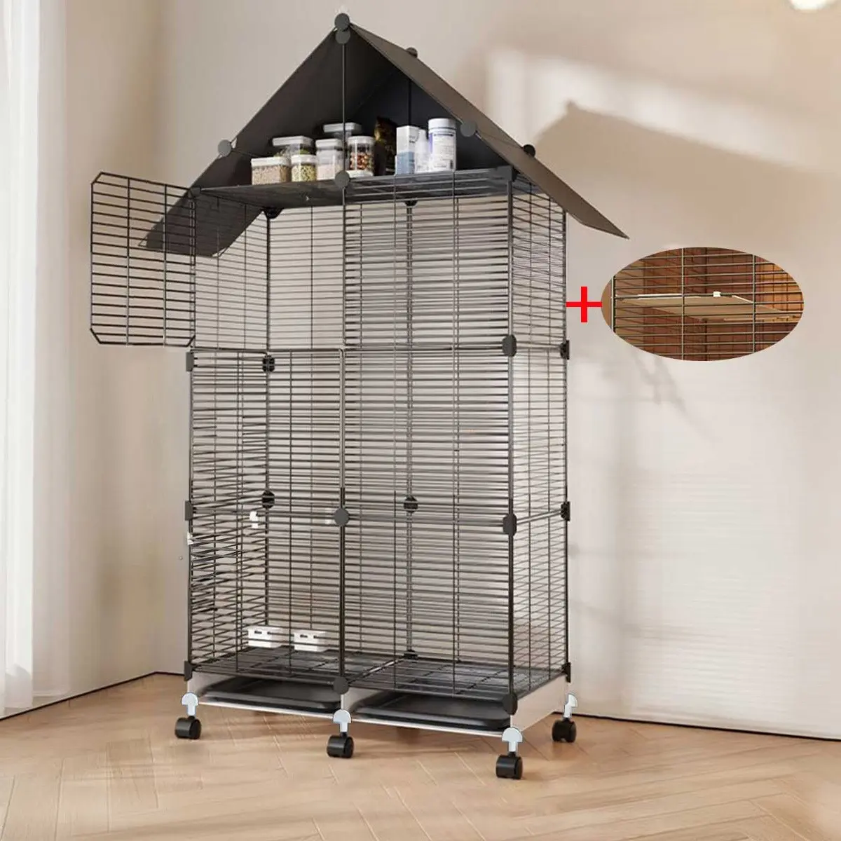 Large Bird Cage Parrot Nesting Home Ecological Breeding Luxury Villa, Suitable for Aviary Birds, Ideal Habitat Choice, Durable Iron Cage