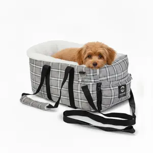 Dog Car Seat for Small Dogs Under 10 lbs, Console Pet Booster Seat with Safety Harness Clip & Washable Cover
