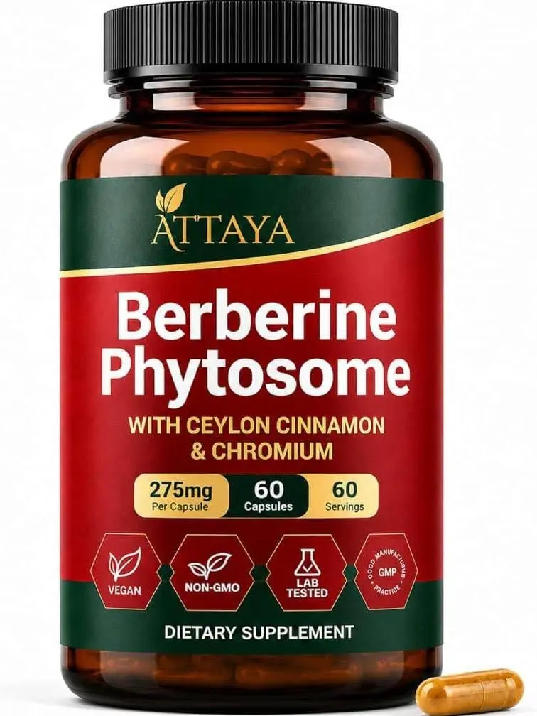 Berberine Phytosome with Berbevis Berbevis, Ceylon Cinnamon & Chromium, Vegan, 60 Caps