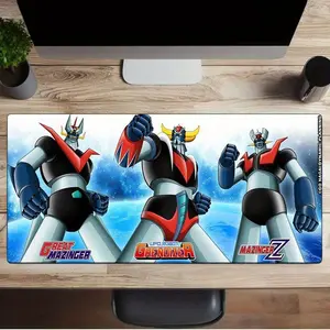 1pc Mazinger Z: Classic Robot Showdown Extended Gaming Mouse Pad - Non-Slip Rubber Base, Washable Desk Mat with Vibrant Character Artwork, Durable Polyester Surface for Office & Entertainment, Home & Travel Use, Mouse Pads for Desk, Office Desk Mat