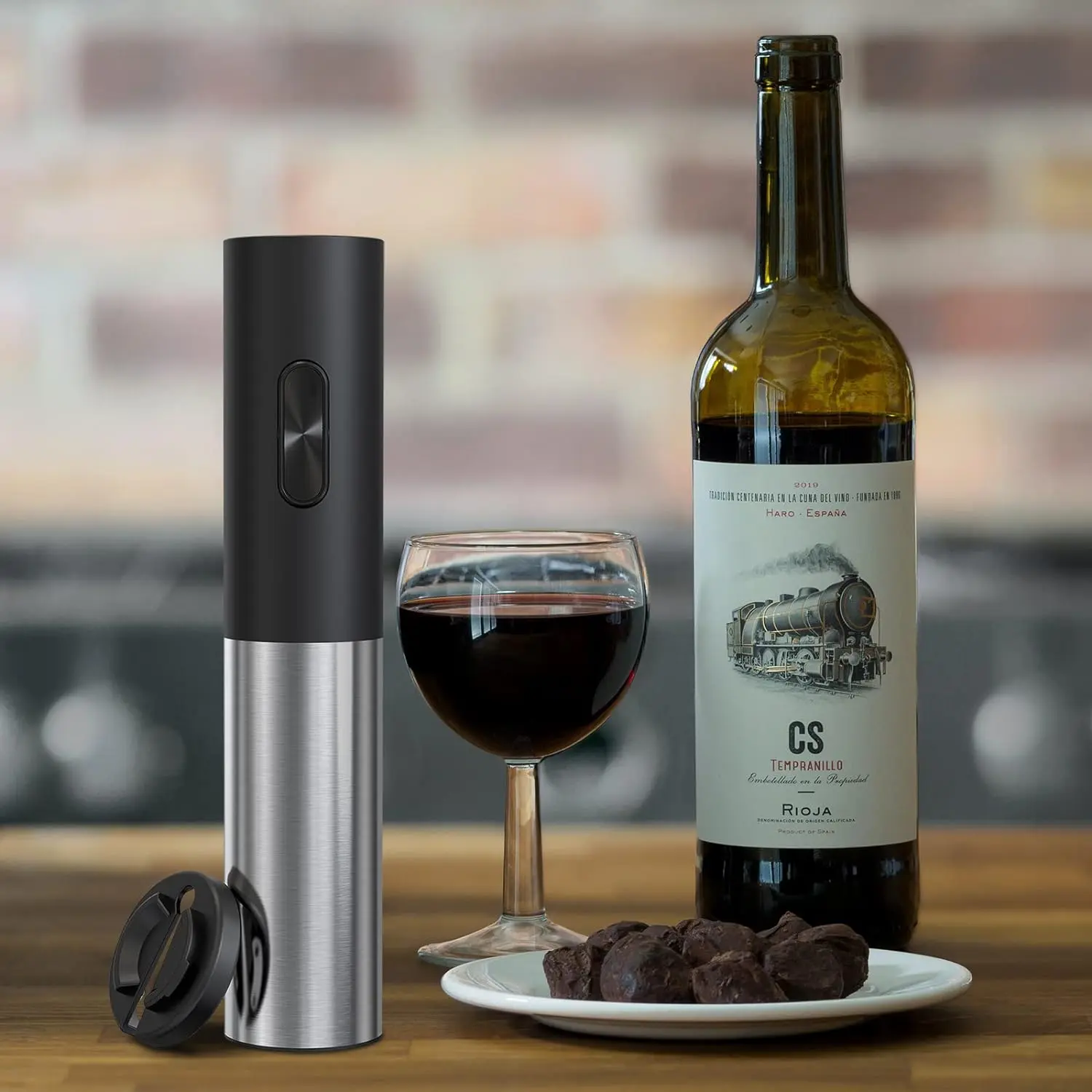 Electric Wine Bottle Openers, Reusable Wine Corkscrew Opener with Foil Cutter, Battery Operated Stainless Steel Wine Remover for Home Kitchen Party Bar Restaurant