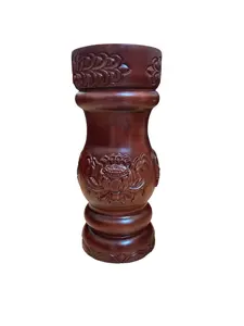 Wooden Carved Pedestal (Pilon) 22"H x 10"W