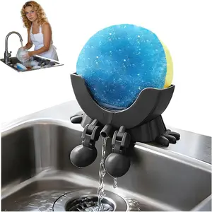 Peeing Scrub Sponge Holder, 3D Printed Sink Caddy Rack, Funny Storage Stand with Drainage, Kitchen Countertop Draining Organizer for Holding Soap, Brush, Scrubber, Stopper (Black)