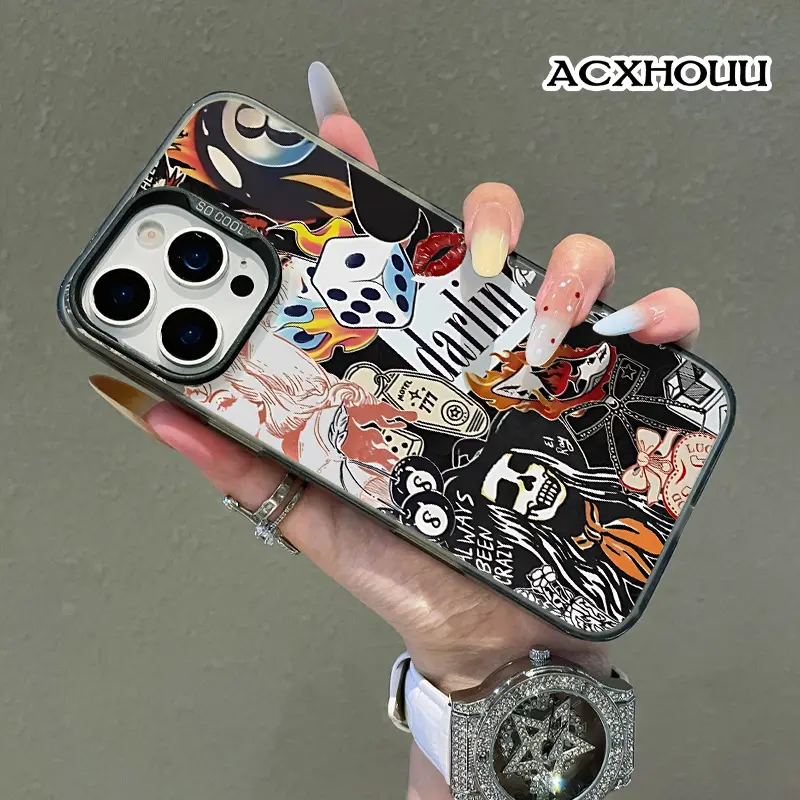 Smartphone Protective Case for iPhone 17, 16 E Pro Max, 15 Plus, 14, 13, 12, 11, XS, XR - Retro Collage Art Coquette Pastel Design, Shockproof, Lightweight Softcase for Handheld Cellphone Devices