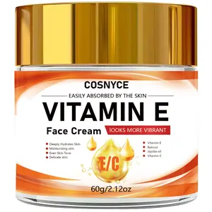 Cosnyce Vitamin E Face Cream with Glycerine and Retinol, Long-Lasting Facial Moisturizer, Hydrating Skincare for Dry Skin