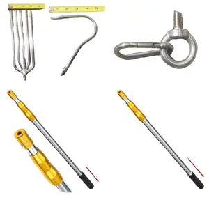 Fishing Hoop Net Universal attachment Clip for Pole Handle-5 inch Hook Gaff-5 Teeth Harpoon Spear Head-10 Foot & 20 Foot Telescopic Stainless Steel Pole Carry Case Chum Bag
