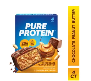 Pure Protein Bars, Chocolate Peanut Butter, 20g Protein, Gluten Free, 1.76 oz, 4 Ct