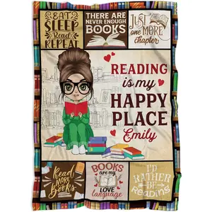 Book Lovers Blanket Gift for Women, Girls | Book Blankets | Gifts for Readers, Librarian | Reading Blanket | Birthday Gift for Daughter, Besties, Sister | Reading Accessories