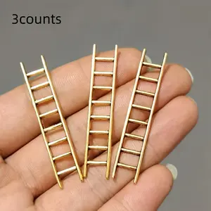 3-Piece Mini Ladder Model Set, Perfect Dollhouse Accessory, Ideal Halloween & Christmas Gift, Creative Decorative Bookshelf Accent, Home Decor