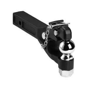 VEVOR Pintle Hook, TikTokShopBlackFriday, 20000 lbs, Pintle Hook Hitch for 2-inch Hitch Hook Military Receiver, Combination 2-5/16-inch Hitch Ball, Fits 2.5 to 3-inch Lunette Ring, 15.6-inch Length, Black Powder Coat