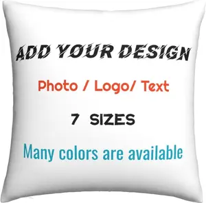Personalised Pillow Case Cushion Cover, Custom Pillowcase with Photo Picture Gifts for Mother's Father's Day Birthday, Customised Pillow Covers without Insert, Home Decor for Sofa Bedroom Living Room