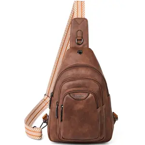 Leresas 10L Crossbody Sling Bag for Women Men Cross Body Fanny Pack Belt Bag Purse Gift for Women Faux Leather