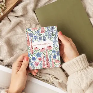 Happy Mother's Day Card, Watercolor Wild Flowers Mothers Day Card, Kind, sweet, sentimental from son, daughter