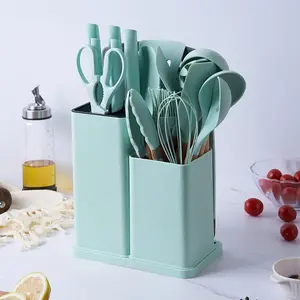Cooking Utensils Set with Storage Bucket, 19pcs/set Kitchen Utensils Set, Spatula & Spoon& Knife Set, Kitchen Tools Set for Cooking, Baking, Mixing