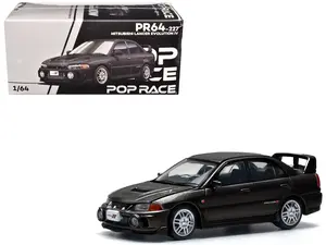 Mitsubishi Lancer Evolution IV RHD (Right Hand Drive) Pyrenees Black Pearl 1/64 Die Cast Model Car by Pop Race