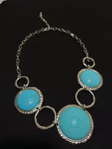 Turquoise Style Circle Pendant Necklace Western Jewelry