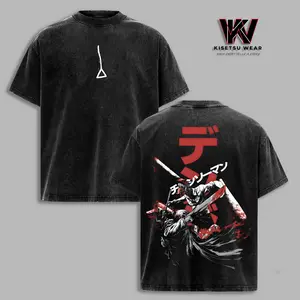 Chainsaw Man Battle T-Shirt Denji Chainsaw Heart Bloody Scene Oversized Vintage Anime Tee Retro Acid Wash Graphic Shirt Unisex Streetwear Gift for Fans