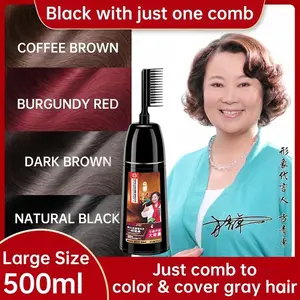 Meipiaosi 500ml Ginger Hair Dye Gray Coverage NoBleach Chestnut Dark Brown Golden Black Purple RedWine Halal Certified 4 Free Gifts Color Kit Plant EssenceGray Coverage Hair Dye -Look Years YoungerGray-AwayHair Dye Gentle on Hair Hair-Friendly Formula