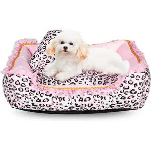 Princess Pink Dog Bed for Small Dogs – Plush & Washable