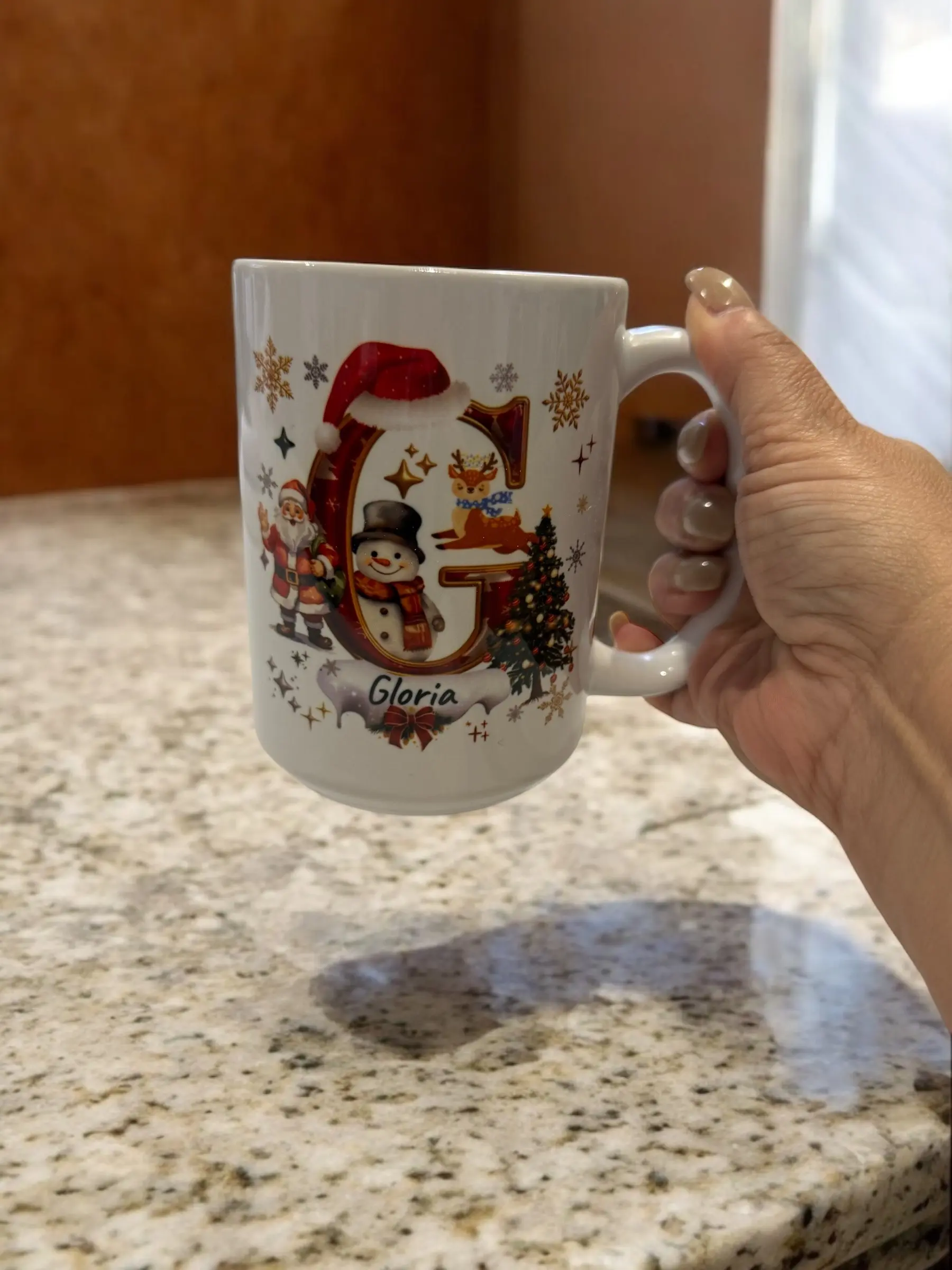 Personalized RedChristmas Initial & Name Mug – Cozy Holiday Letter Cup | LIVE ONLY