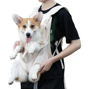 Dog Front Carrier Backpacks for Small Dogs, Legs Out Pet Carrier Sling Backpack with Adjustable Padded Ventilated Shoulder Straps, Easy-Fit for Traveling Hiking Camping