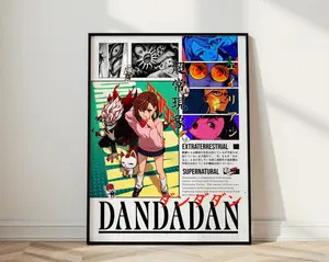 Dandadan Anime Poster, Supernatural Action Manga Wall Art, Retro Color Collage Decor for Bedroom & Game Room, Gift For Fans