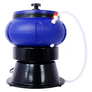 Electric 18 lbs Vibratory Tumbler Bowl – Heavy-Duty Metal Polishing Tool for Rust Removal, Cleaning Engines, and More – 120V Motor,14.2x14.2x18.9 Inch,Blue