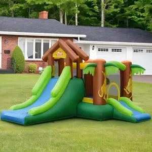 【On Sale】Costzon Inflatable Bounce House, Bouncy House for Toddler Kids 5-12 Ages Indoor Outdoor Party Family Fun w/Climbing, Large Ball Pit, Basketball Rim, Blow up Jumping Castle for Birthday Party Gifts Costst fathersdaygift