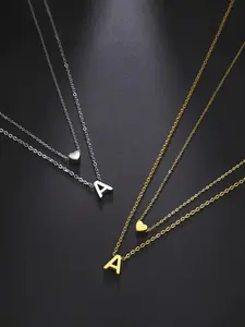 Fashion Letter & Heart Design Pendant Necklace Initial for Women & Girls, Fashion Jewelry for Party, Daily Clothing Decor, Trendy All-match & Exquisite Jewelry for Birthday Gift