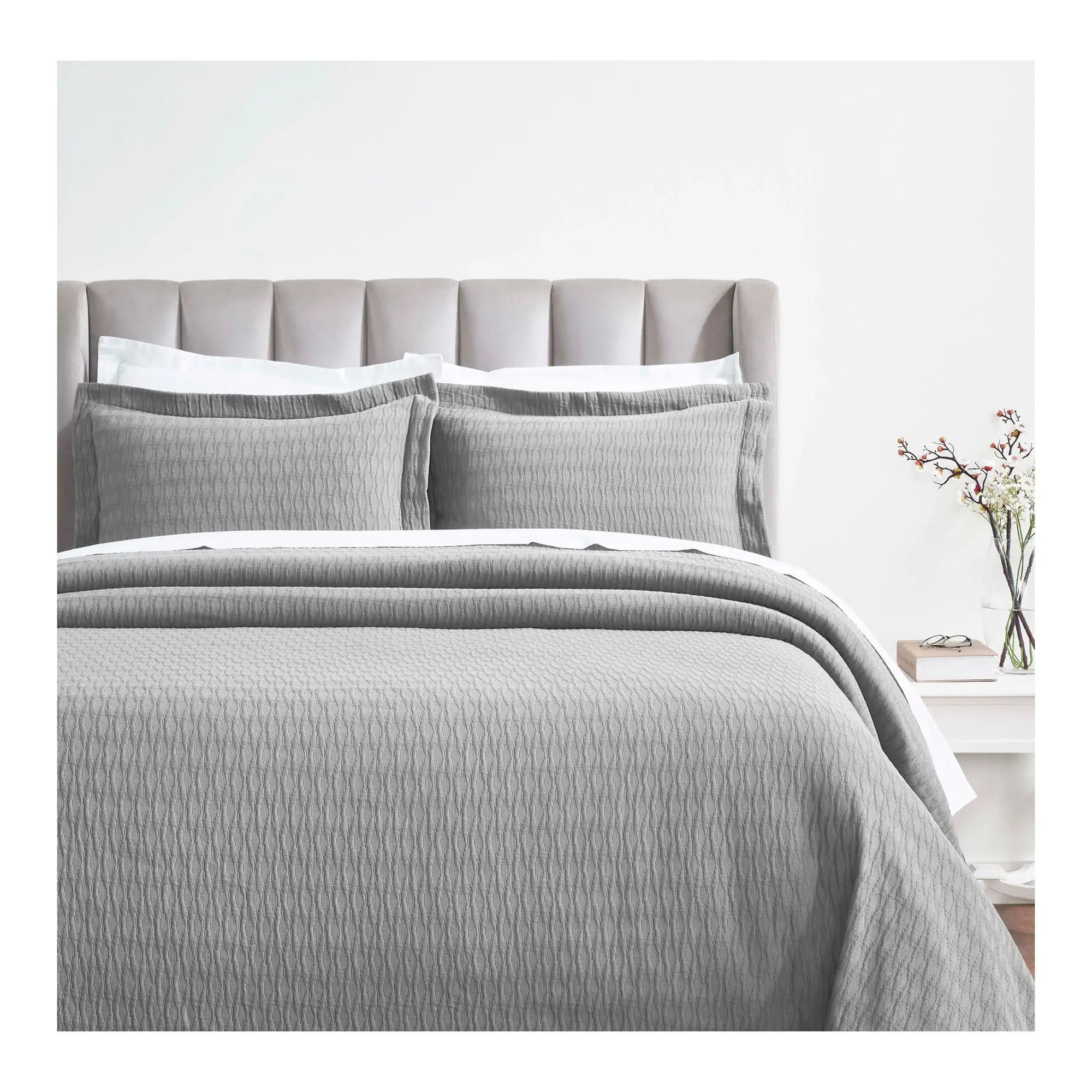 Superior Calvert Cotton Geometric Bedspread & Sham Set, Full Superior Calvert Cotton Geometric Bedspread & Sham Set, Full