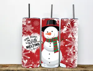 Snowman Tumbler, Some people are worth melting for Tumbler, Glow in the Dark option, 20oz Snowman Cup, Winter Tumbler, Melting Snowman Cup